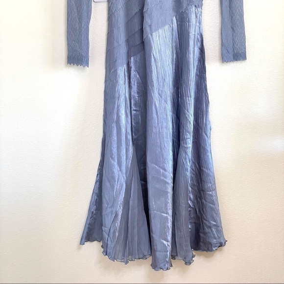 NWT Komarov Charmeuse Chiffon Long Sleeve Midi Dress Persian Violet Small - Picture 9 of 16